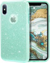 Apple iPhone XR Back Cover Telefoonhoesje | Groen | TPU hoesje | Glitter