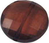 acrylic kralen, met facetten, transparant, donker bruin, 20mm diameter, 8,5mm dik
