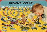 Wandbord - Corgi Toys - Oude reclame van de speelgoedauto's