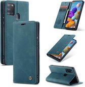 CASEME Samsung Galaxy A21s Retro Wallet Hoesje - Blauw