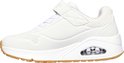 Witte Skechers sneaker met klittenbandsluiting, veters en zool met air unit.