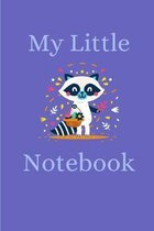 My Little Notebook: Small Purple Raccoon Themed College Ruled Notebook