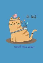Cornell Notes Paper: Notes Taking System for High School Adult Student with College Ruled Lines Composition with Cute Tribal Kitten Nursery