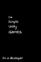 C# Scripts Unity Games I'm a developer: Notebook 6x9, graph paper