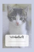 Vokabelheft: A5 zweispaltig liniert - Lineatur 53 - 120 Seiten - Schulheft mit s��en Katzen K�tzchen Babykatzen f�r Schule & Studiu