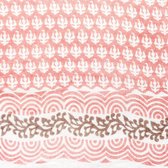 Roze sjaal dames - Multi print - 100% Katoen - Perzik