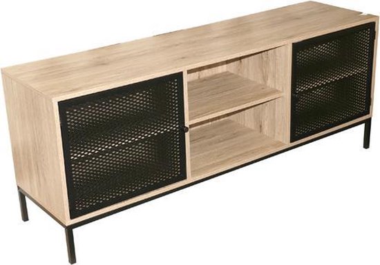 Urban Living - meuble TV | SOHO | Industriel | 150x40x60cm | Noir | bol.com