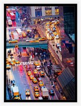 yellow cab New York poster  - Stads poster – stedelijk landschap poster - amerika- taxi wanddecoratie -  50x70 cm