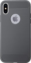 BMAX Carbon soft case hoesje voor Apple iPhone X/XS / Soft cover / Telefoonhoesje / Beschermhoesje / Telefoonbescherming - Grijs