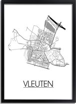 DesignClaud Vleuten Plattegrond poster A3 + Fotolijst wit