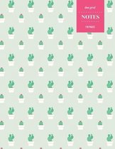 Dot Grid Notes 110 Pages: Cactus Floral Notebook for Professionals and Students, Teachers and Writers - Succulent Pattern -