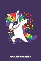 Wochenplaner: Einhorn Dab DIN A5 florales Inlay - Wochenkalender 52 Wochen f�r Einhorn Fans