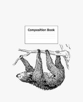 Composition Book: Cute Sloth Themed College Ruled 110 Page Notebook