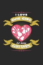 I love one girl but many guitars: 6x9 Guitar - dotgrid - dot grid paper - notebook - notes