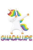 guadalupe: guadalupe 6x9 Journal Notebook Dabbing Unicorn Rainbow