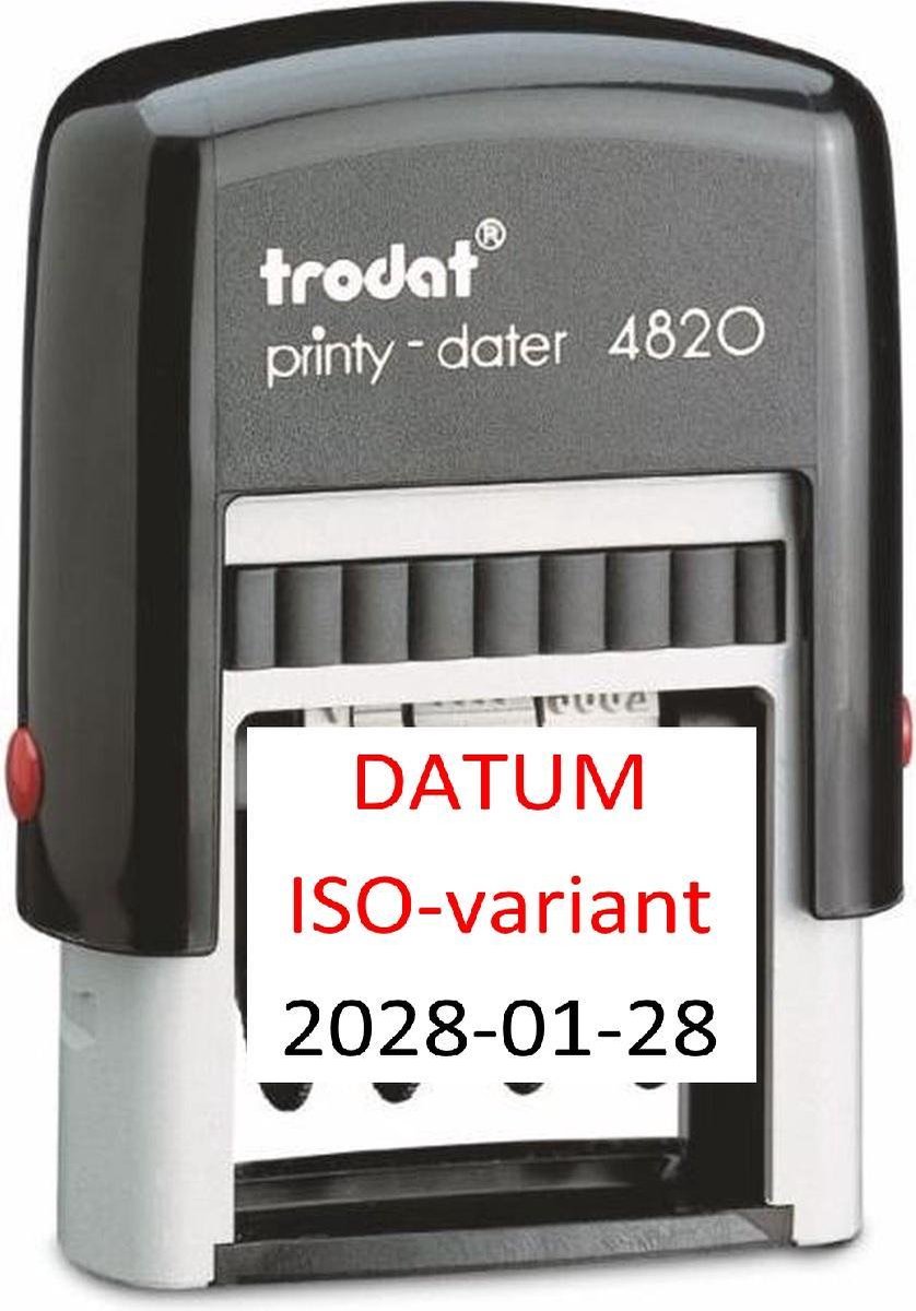 Trodat Printy dater 4820 4mm, datum cijfers  ISO  zw/zw - Trodat