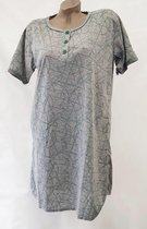 Dames nachthemd korte mouw met print XXL 44-46 grijs/groen