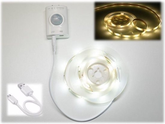 verraad plaats Krimpen LED Strip 1 meter – met Timer - USB oplaadbaar - Draadloos & Warm licht |  bol.com