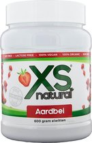 XS natural Aardbei [600 gram Plantaardige eiwitten] - 100% vegan - proteïne - eiwit shake - echt fruit - zonder geraffineerde suikers - vetarm - suikerarm - aminozuren - puur natuu