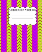 Composition Notebook: Bright Colored Vibrant Patterned Notebook With Wide Ruled Paper For Back To School