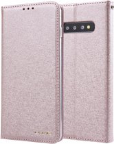 Samsung Galaxy S10 Leren Bookcase | Roze | Pasjeshouder Hoesje | TPU | Portemonnee