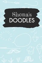 Shona's Doodles: Personalized Teal Doodle Notebook Journal (6 x 9 inch) with 110 dot grid pages inside.
