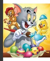 Notebook: Cartoon Tom and Jerry Soft Glossy Cover Graph Paper Pages Book 7.5 x 9.25 Inches 110 Pages