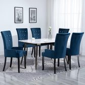 Eetkamerstoelen set 6 stuks Velvet (Incl LW anti kras viltjes) - Eetkamer stoelen - Extra stoelen voor huiskamer - Dineerstoelen – Tafelstoelen