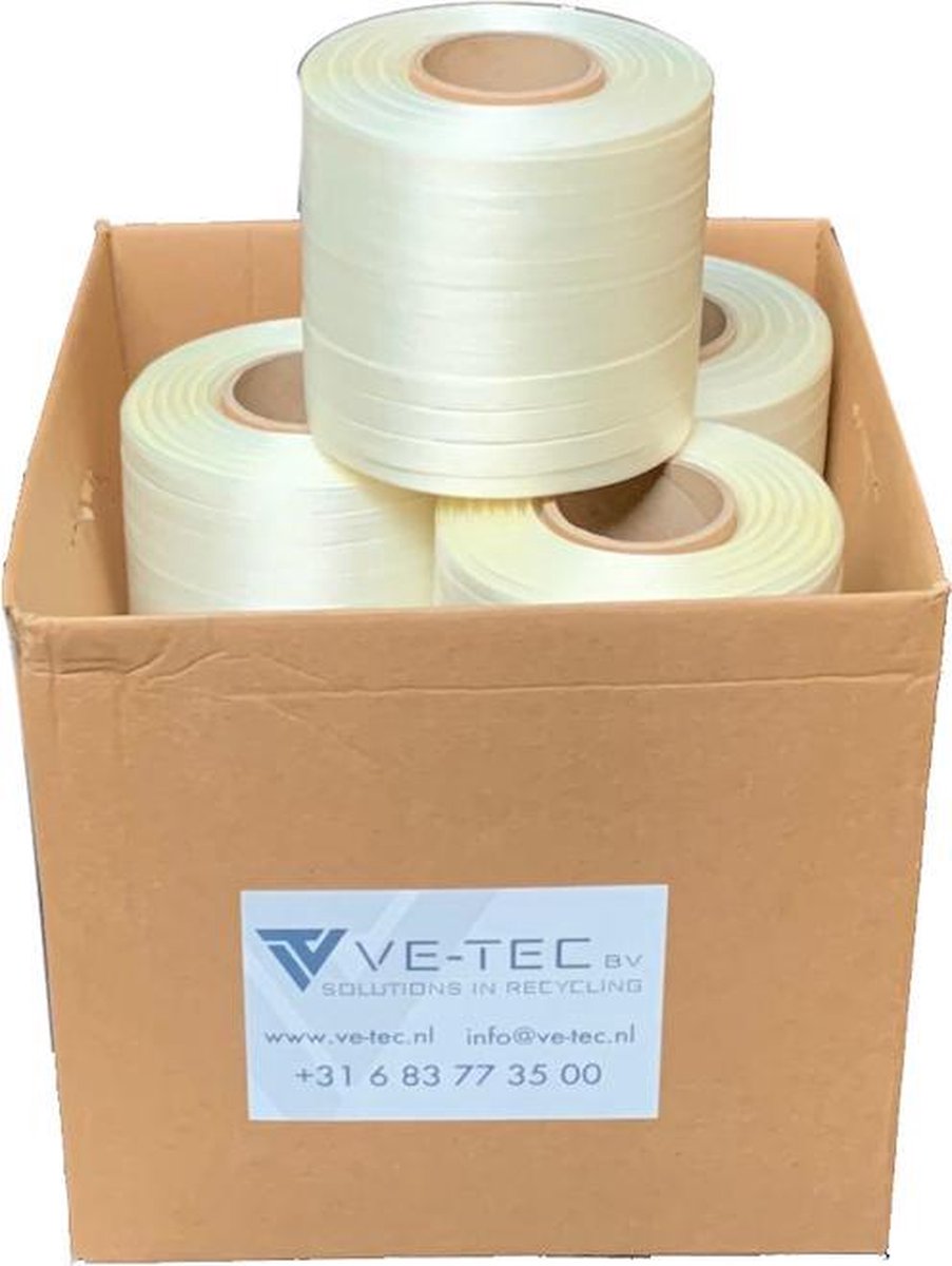 VE-TEC Balenpersband / polyesterband 13 mm 250 meter 4 rollen per doos