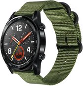 Nylon Smartwatch bandje - Geschikt voor  Huawei Watch GT nylon gesp band - groen - 42mm - Horlogeband / Polsband / Armband