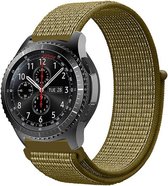 Nylon Smartwatch bandje - Geschikt voor  Samsung Galaxy Watch 46mm nylon band - olijf - Horlogeband / Polsband / Armband