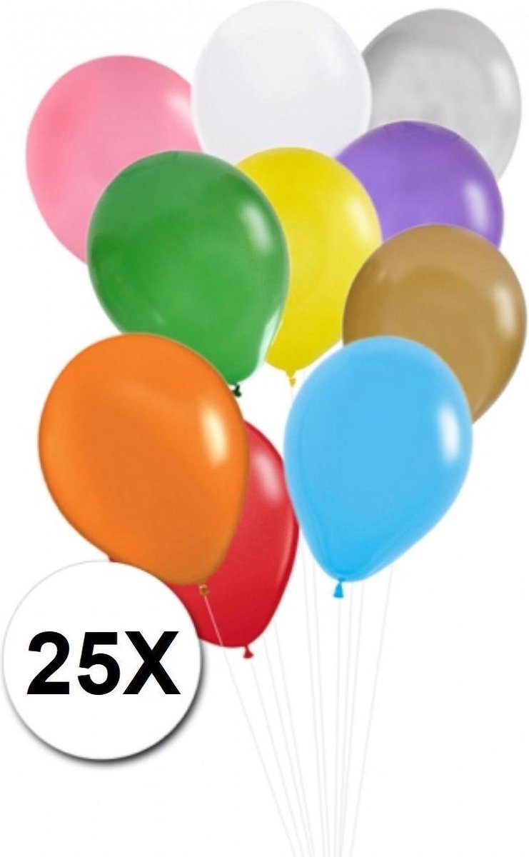 Gekleurde Ballonnen Feestversiering Latex Ballon 25st Verjaardag - BTH