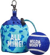 Wild & Woofy Speelbal Fetch & Treat Nylon/rubber Blauw 2-delig