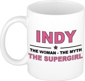 Indy The woman, The myth the supergirl cadeau koffie mok / thee beker 300 ml