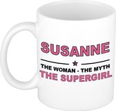 Susanne The woman, The myth the supergirl cadeau koffie mok / thee beker 300 ml