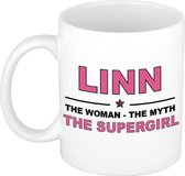 Linn The woman, The myth the supergirl cadeau koffie mok / thee beker 300 ml