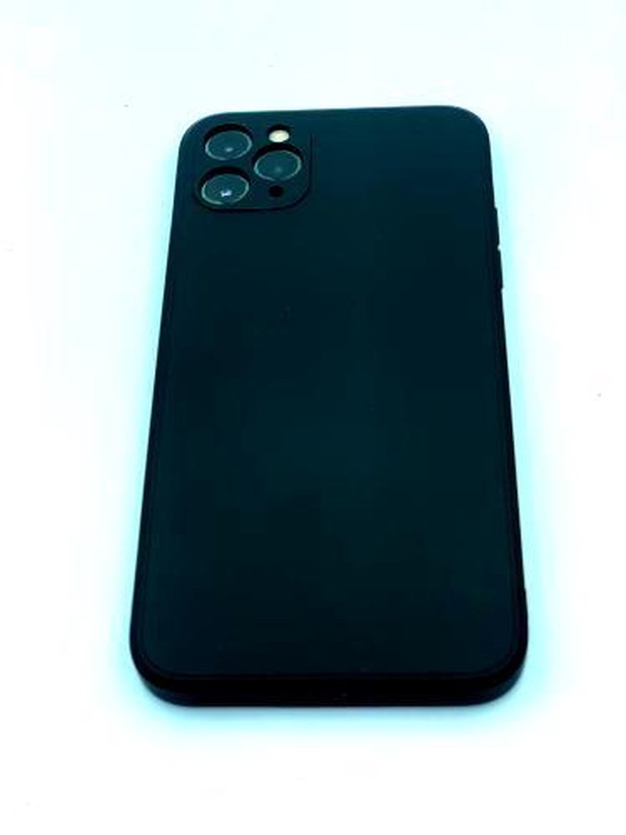 Nieuwste Technologie Hoesje - Geshikt voor de I Phone 11 pro max - in de kleur Zwart - Weerstaat olie - gemaakt van liquid sillicone