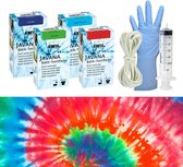 Javana Tie Dye Verf Set - Batik Textile Dye - Set van 4 kleuren 70ml tie dye verf + Elastiekjes, handschoentjes & lege spuit