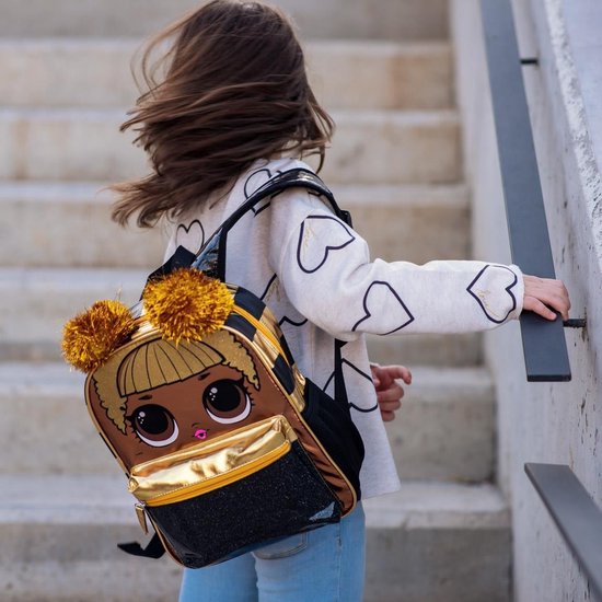 LOL Surprise - Rugzak meisje - Rugtas kinderen - Goud - Hoogte 31cm