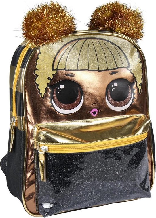 LOL Surprise - Rugzak meisje - Rugtas kinderen - Goud - Hoogte 31cm