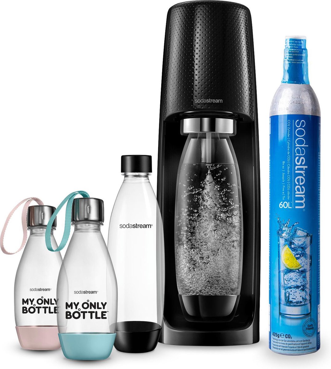 SodaStream Spirit Megapack - My Only Bottles - Family pack - incl. 3+1 flessen - Pink Blush & Icy Bl