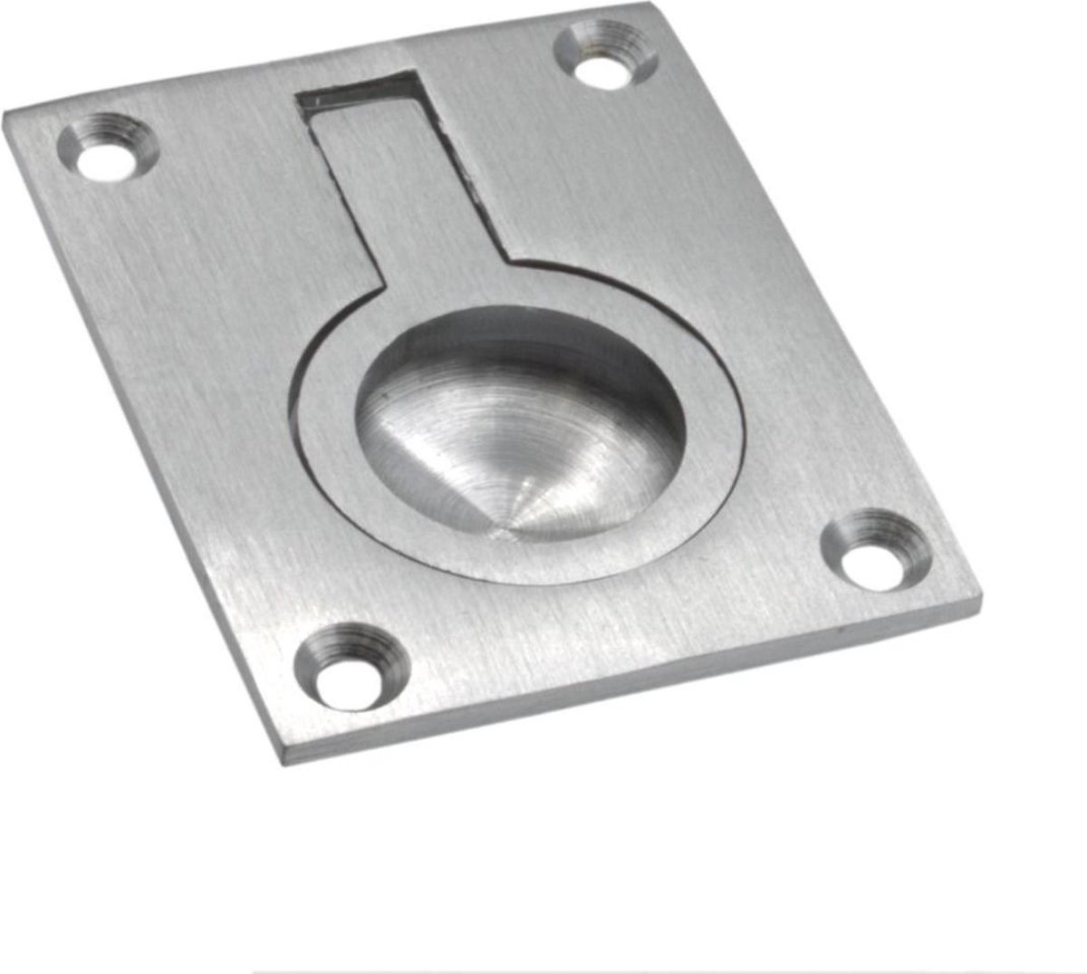 Luikring Mat chroom - 63x50mm - Rechthoekig