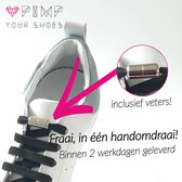 Elastische veters Zwart - Elastiek 3mm- Vetercapsule - Schoenveters - zilverkleurig - Sneakers