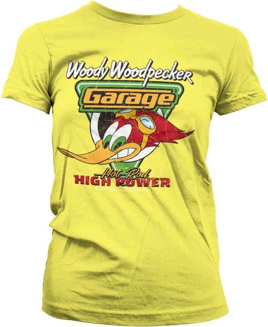 Woody Woodpecker Dames Tshirt -S- Garage Geel