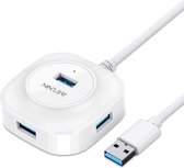 Ninzer USB 3.0 HUB Adapter met 4 USB aansluitingen | Wit