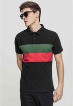 Urban Classics Polo shirt -L- Color Block Panel Zwart