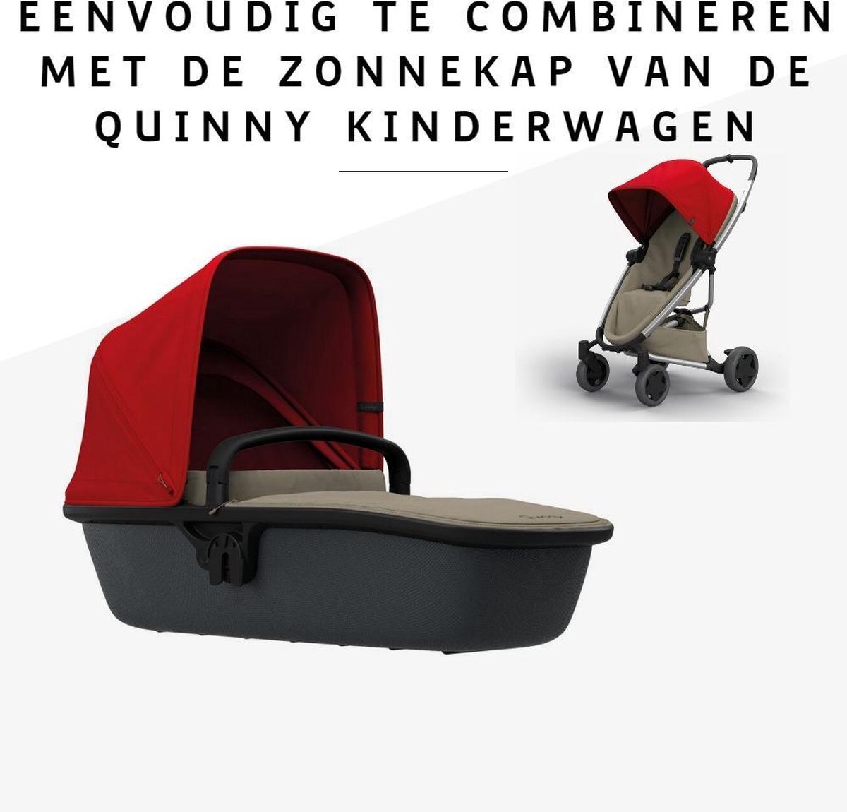 Quinny Zapp Lux Carrycot Reiswieg - Sand on Graphite thumbnail 4