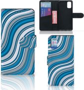Book Case Geschikt voor Samsung Galaxy A41 Hoesje Waves Blue