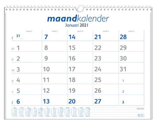 Heel Adviseren open haard Maandkalender MGPcards 2021 - Omlegkalender - 1 maand/1 pagina - 43 x 34 cm  | bol.com