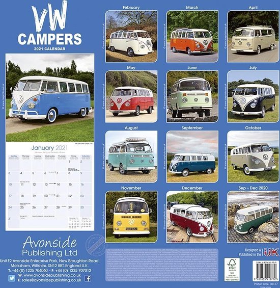 Bol Com Vw Camper Kalender 2021 kalender 2021 vw